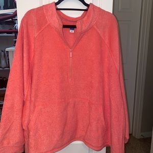 cropped 3/4 zip sweatshirt